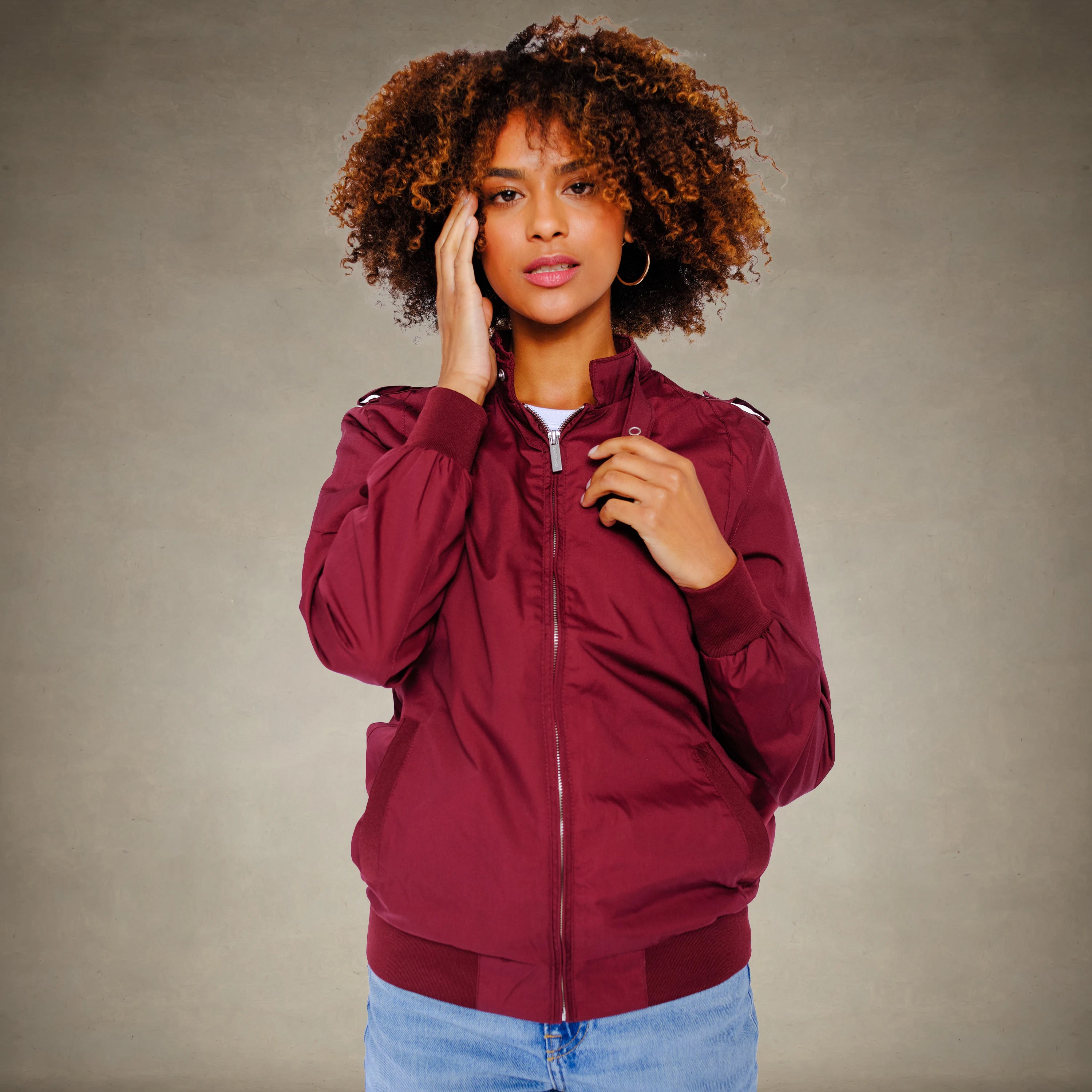 Women's Classic Iconic Racer Oversized Jacket Women's Iconic Jacket Members Only® Burgundy Small 