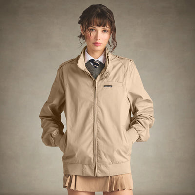 Women's Classic Iconic Racer Jacket (Slim Fit) Women's Iconic Jacket Members Only® Khaki X-Small 