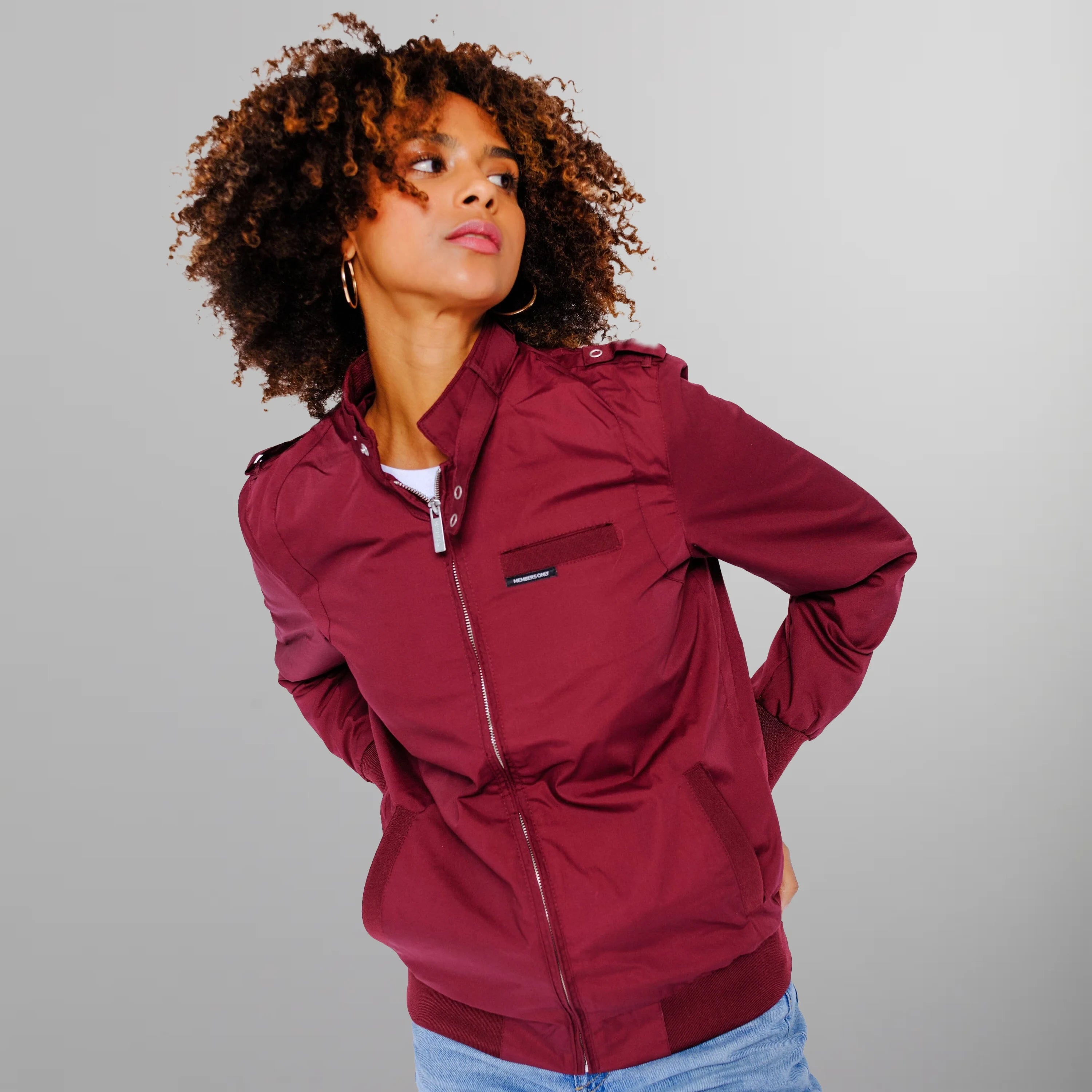 Women's Classic Iconic Racer Oversized Jacket Women's Iconic Jacket Members Only 