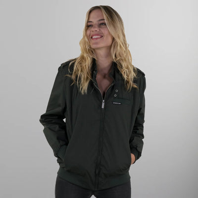 Women's Classic Iconic Racer Oversized Jacket Women's Iconic Jacket Members Only Dark Green Small 