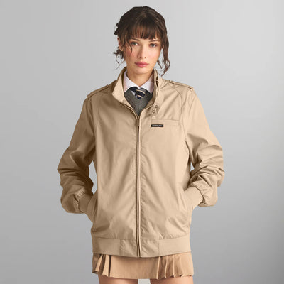 Women's Classic Iconic Racer Oversized Jacket Women's Iconic Jacket Members Only Khaki Small 