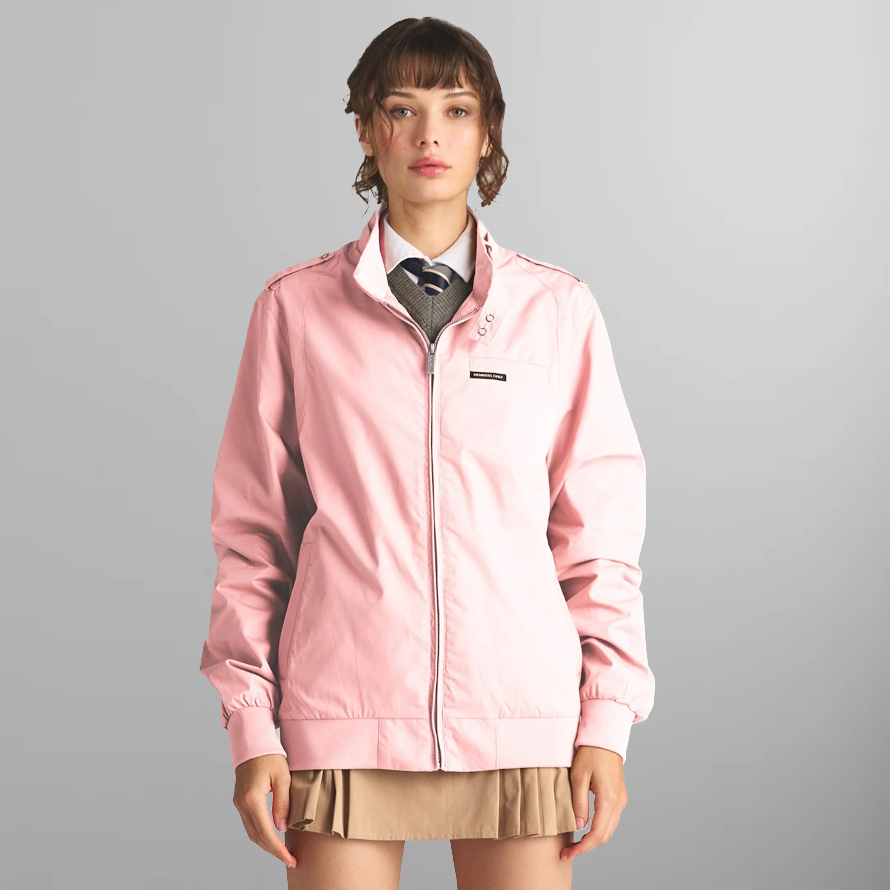 Women's Classic Iconic Racer Oversized Jacket Women's Iconic Jacket Members Only Light Pink Small 