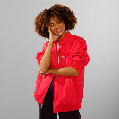 Women's Classic Iconic Racer Oversized Jacket Women's Iconic Jacket Members Only Red Small 