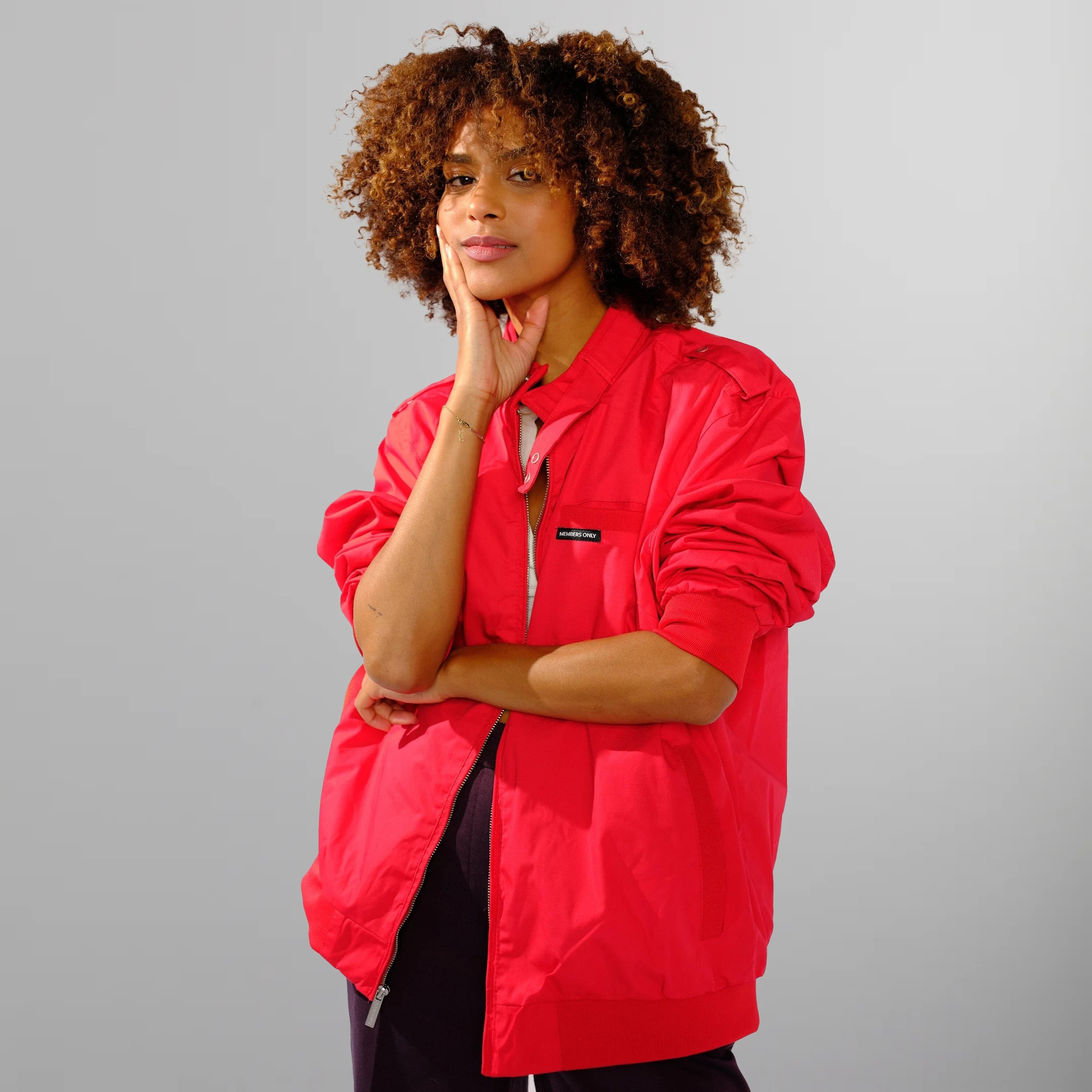 Women's Classic Iconic Racer Oversized Jacket Women's Iconic Jacket Members Only 