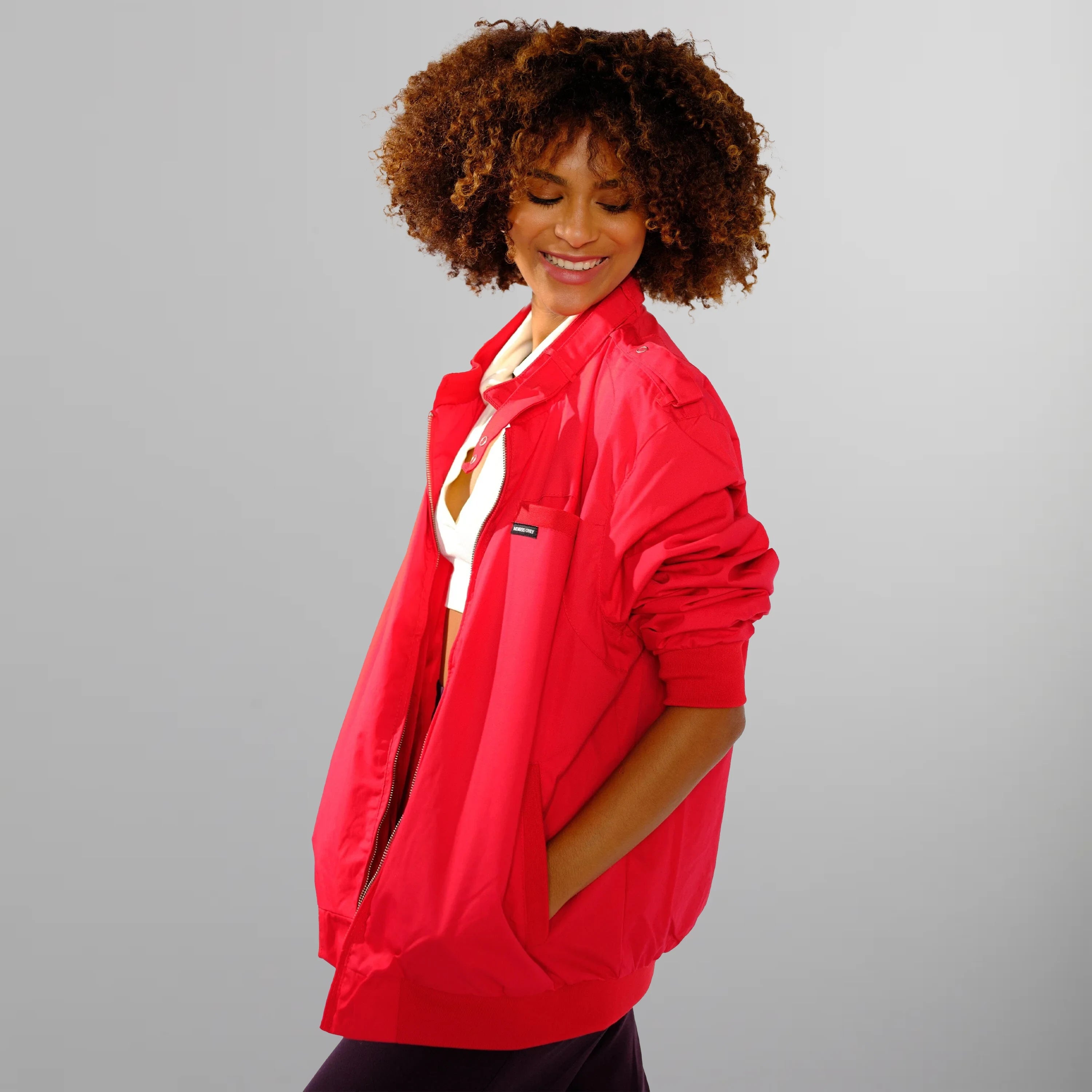 Women's Classic Iconic Racer Oversized Jacket Women's Iconic Jacket Members Only 