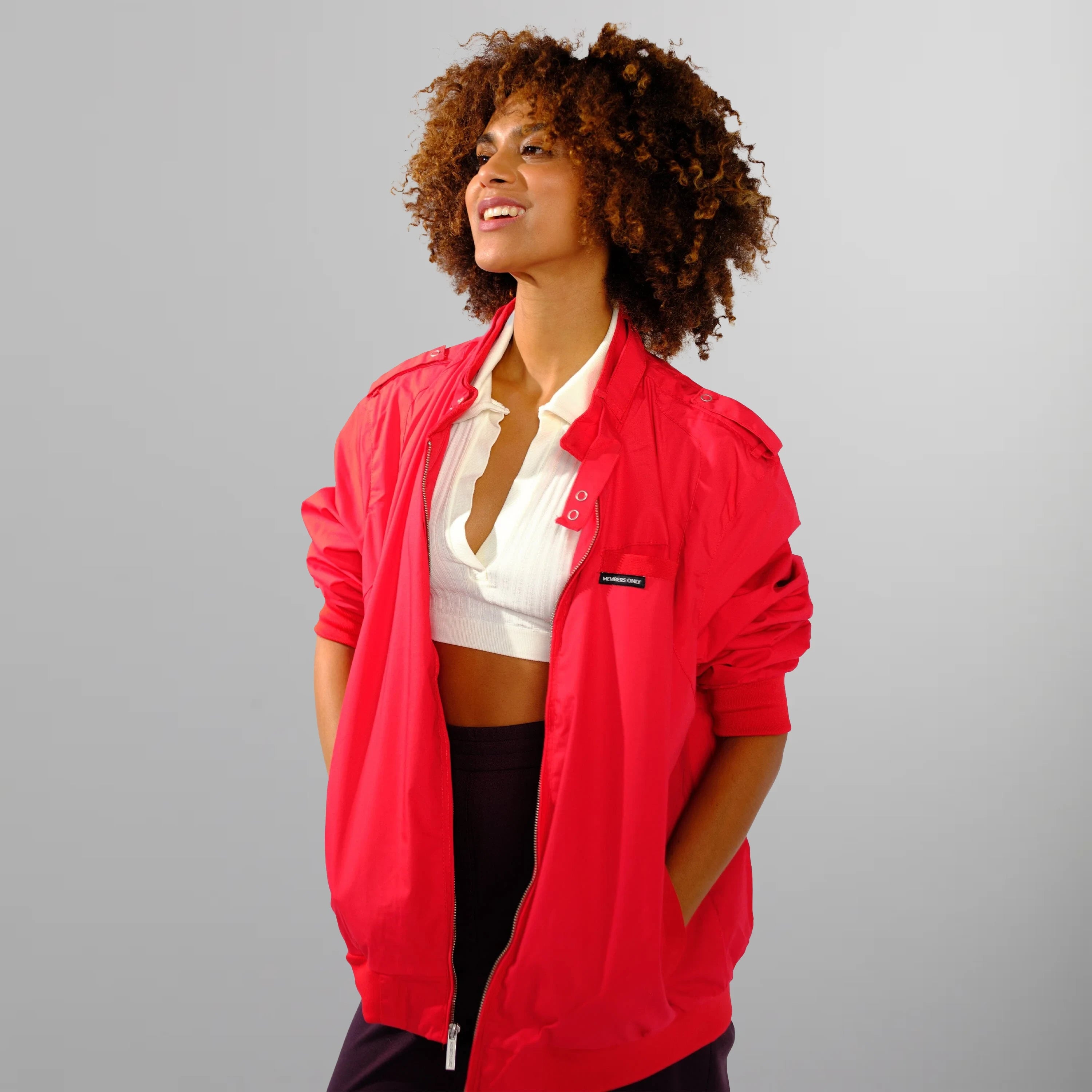 Women's Classic Iconic Racer Oversized Jacket Women's Iconic Jacket Members Only 