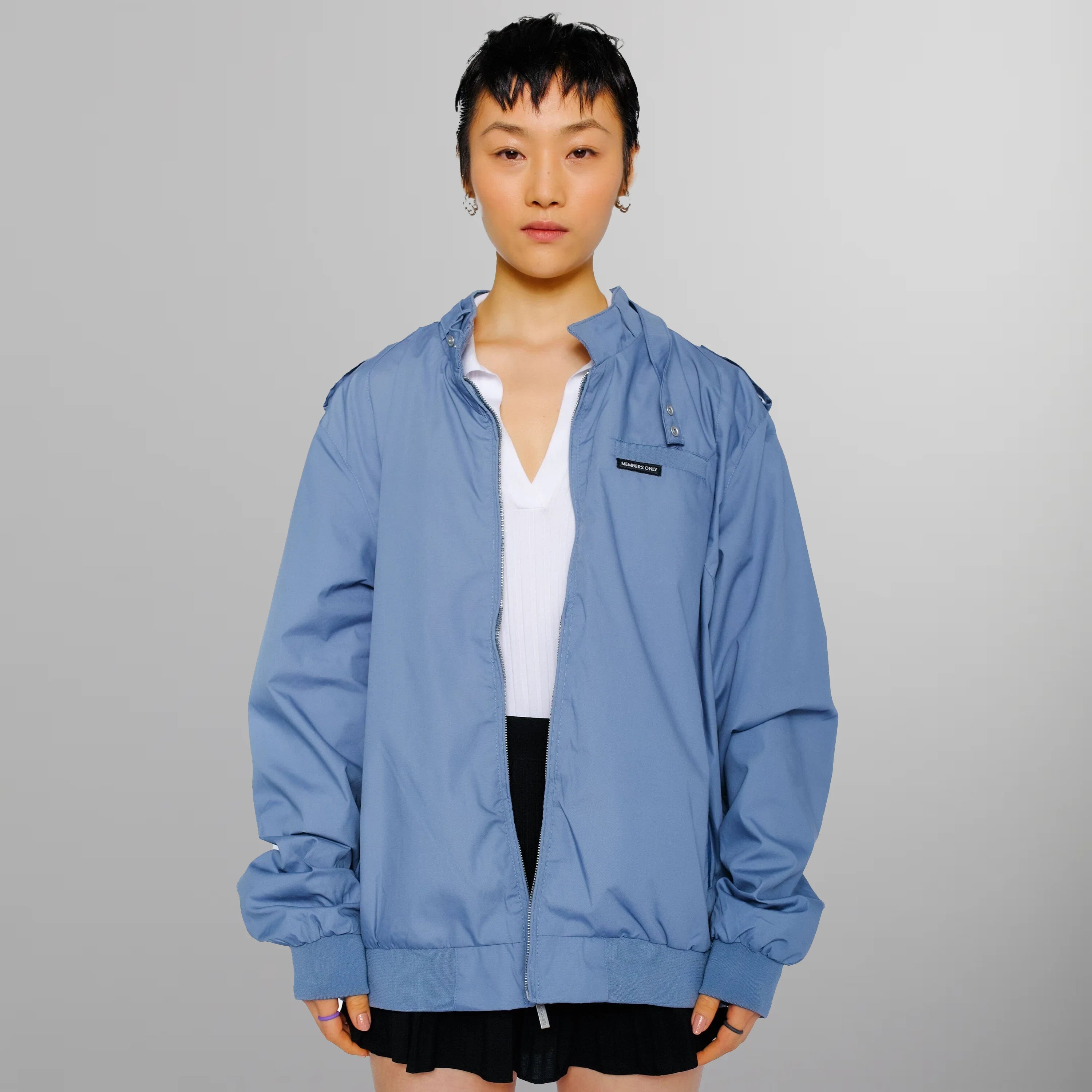 Women's Classic Iconic Racer Oversized Jacket Women's Iconic Jacket Members Only Slate Small 