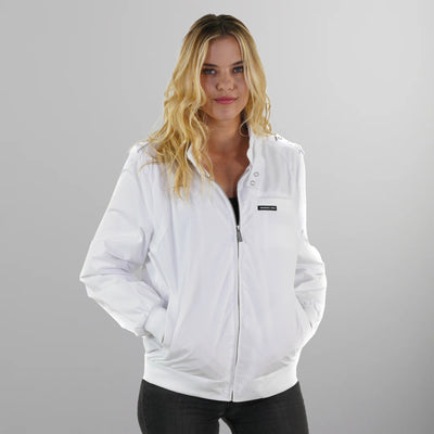 Women's Classic Iconic Racer Oversized Jacket Women's Iconic Jacket Members Only White Small 