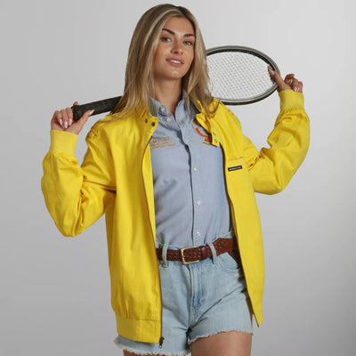 Women's Classic Iconic Racer Oversized Jacket Women's Iconic Jacket Members Only Yellow Small 