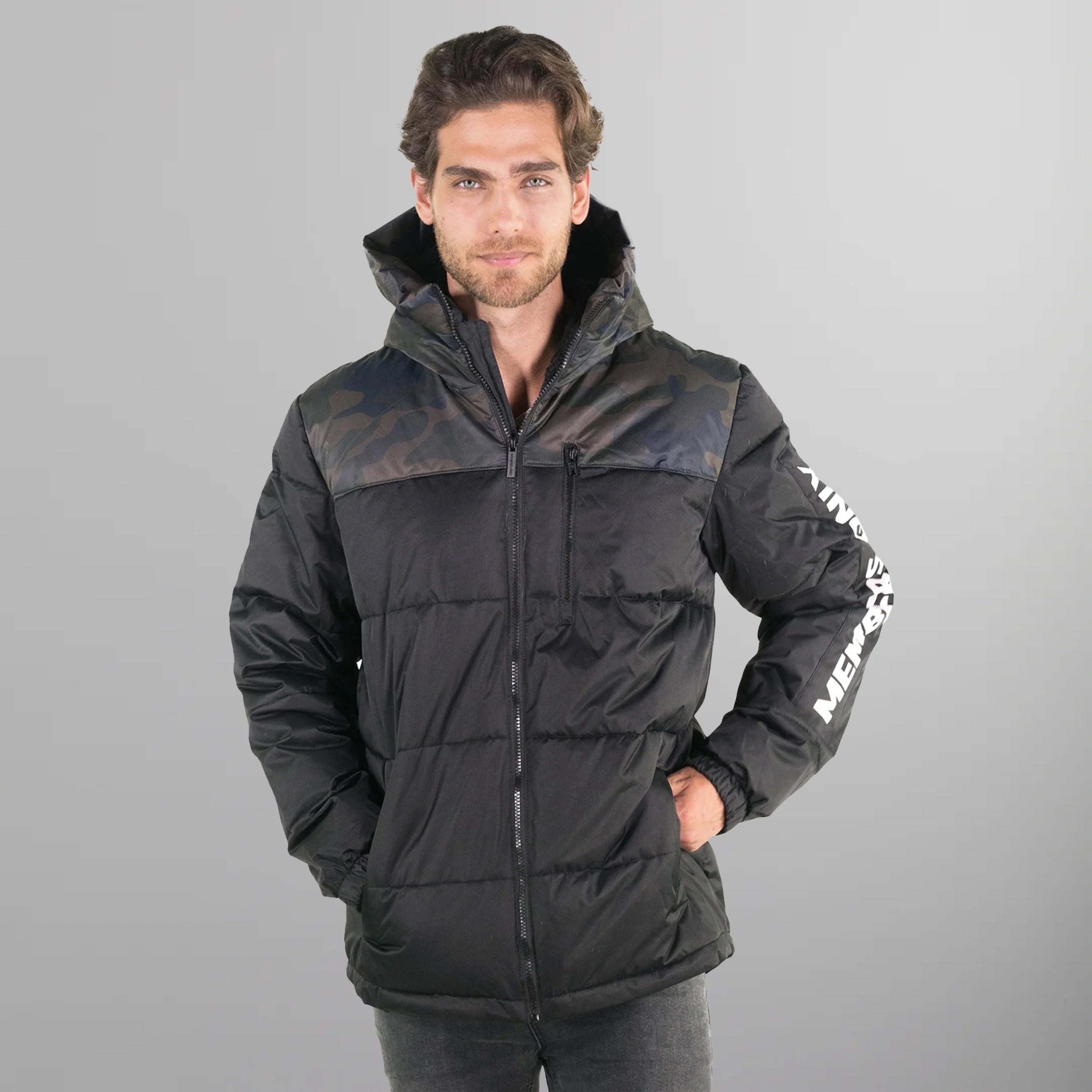 Men's Twill Block Puffer Jacket - FINAL SALE Men's Jackets Members Only® Black Small 