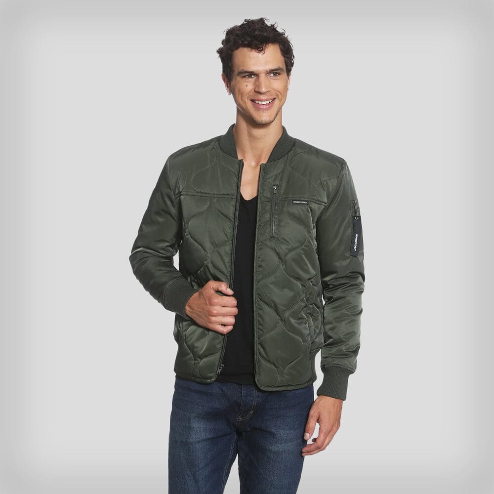 Men's Oval Quilt Bomber Jacket - FINAL SALE Men's Jackets Members Only Dark Green Small 