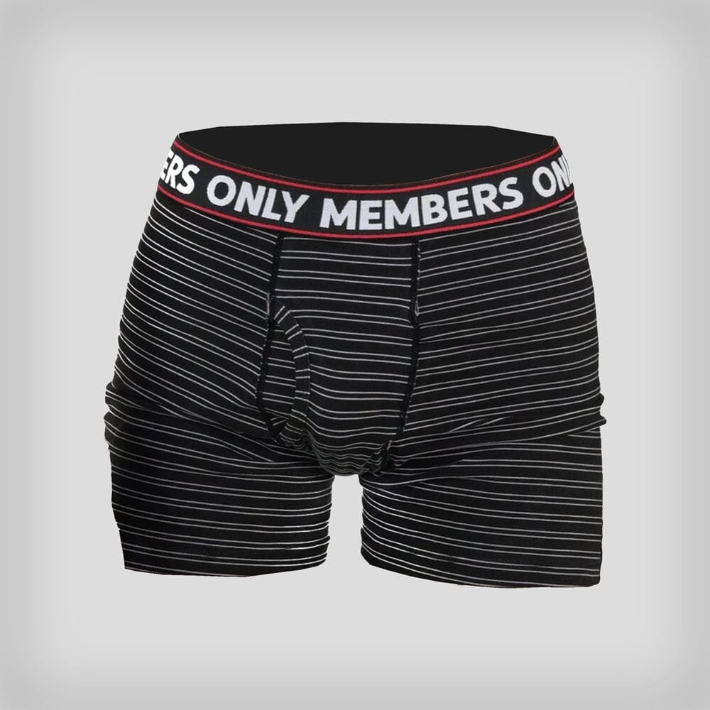 Men's 3 Pack Poly Spandex Athletic Stripe Boxer Briefs - BLACK GREY STRIPE Briefs Members Only BLACK / GREY / STRIPE SMALL 