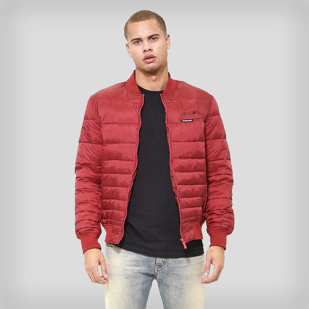 Men's Solid Puffer Jacket - FINAL SALE Men's Jackets Members Only Red Small 