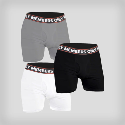 Members Only 3PK Athletic Boxer Brief Contrast Elastic