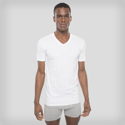 Members Only Men's 3PK Cotton V-Neck T-Shirt - White Men's Sleep Shirt Members Only WHITE SMALL 