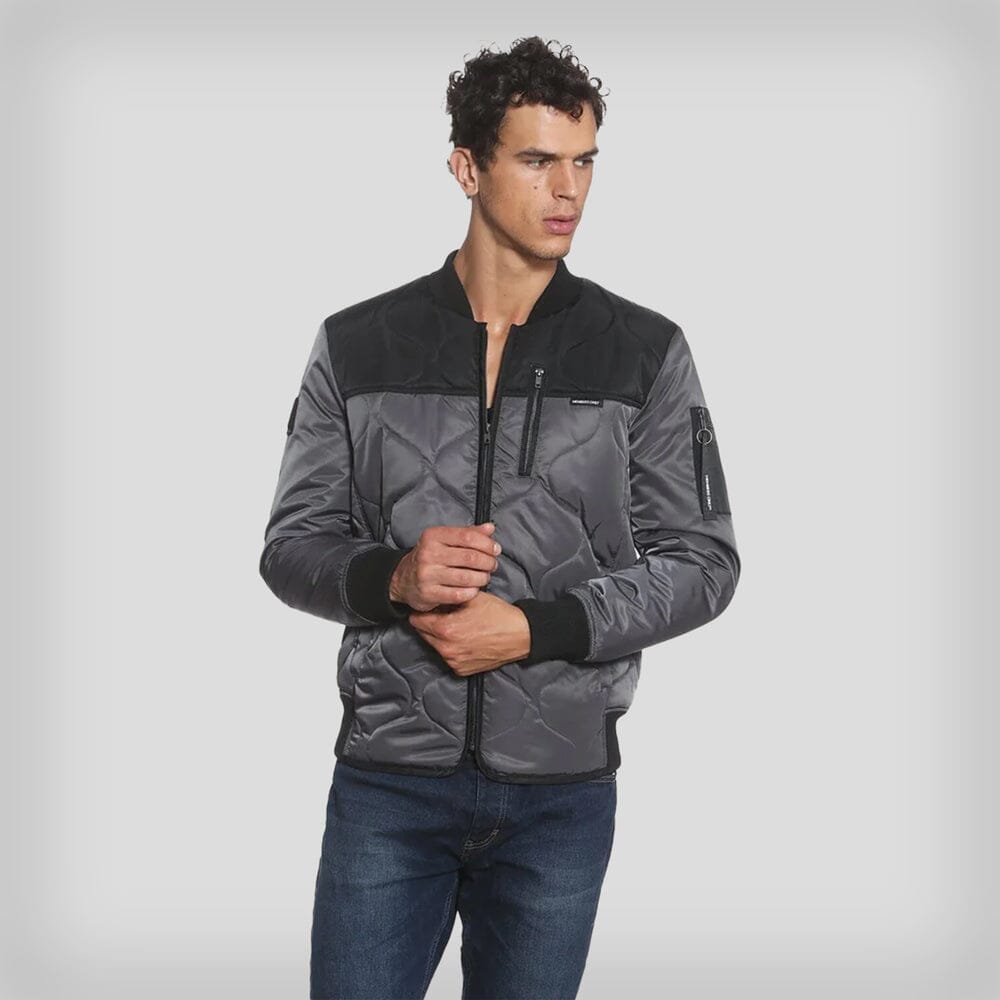 Men's Oval Quilt Bomber Jacket - FINAL SALE Men's Jackets Members Only Charcoal Small 