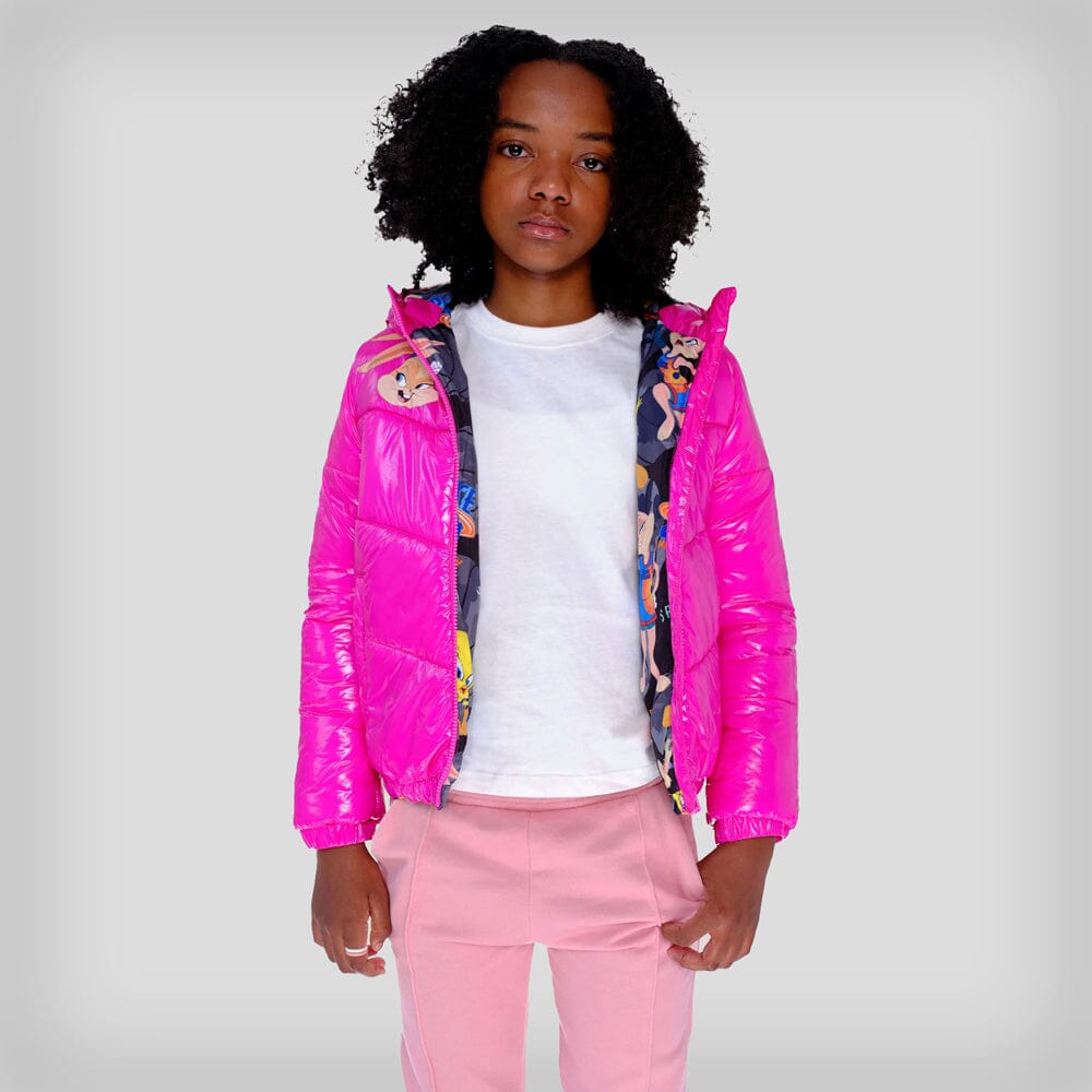 Girl's Cire Puffer with Mash Print Lining Jacket - FINAL SALE Girl's Jacket Members Only 