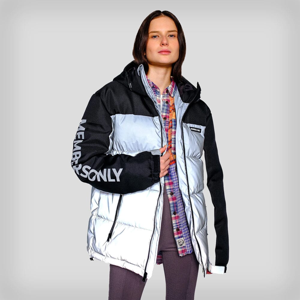 Women's Oversized Puffer Jacket - FINAL SALE Womens Jacket Members Only Reflective Small 