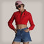 Women's Mini Cropped Racer Jacket Members Only Red X-Small 