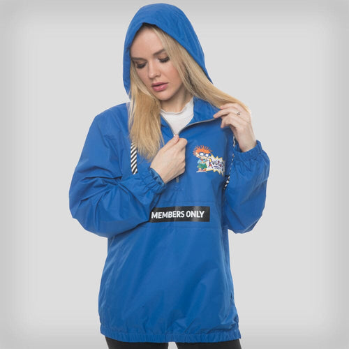 Women's Nickelodeon Collab Popover Oversized Jacket - FINAL SALE Womens Jacket Members Only Electric Blue Large 