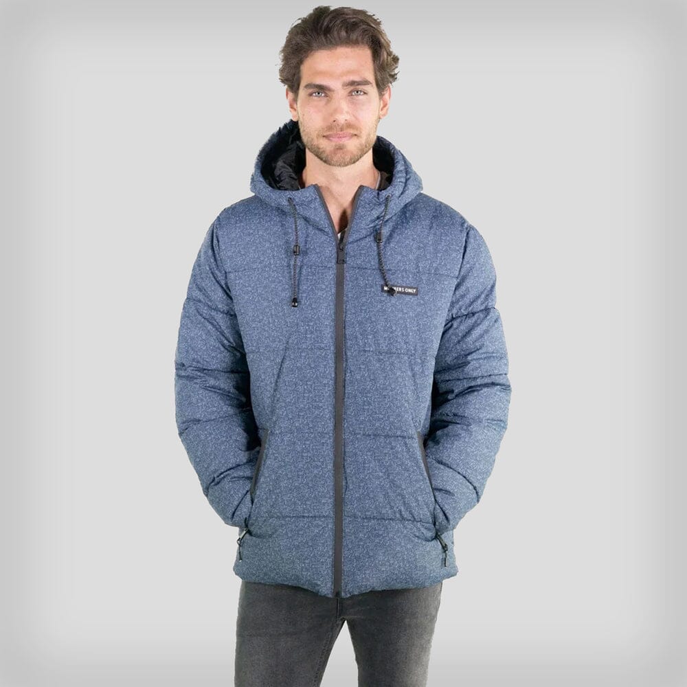 Men's Heather Print Puffer Jacket - FINAL SALE Men's Jackets Members Only SLATE Small 