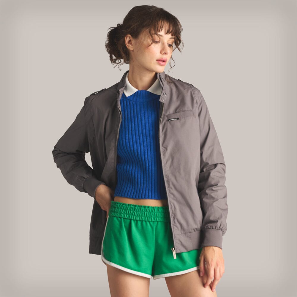 Women's Classic Iconic Racer Jacket (Slim Fit) Women's Iconic Jacket Members Only Grey X-Small 