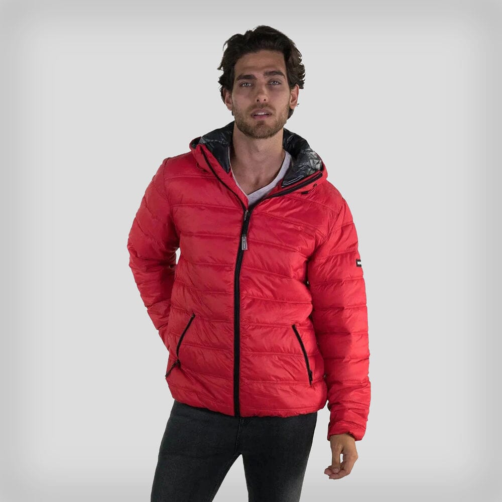 Men's Zip Front Puffer Jacket - FINAL SALE Men's Jackets Members Only RED Small 