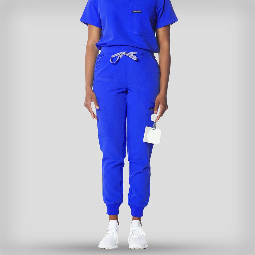 Valencia Jogger Scrub Pants Womens Scrub Pants Members Only Official Royal Blue 2X-Small Petite