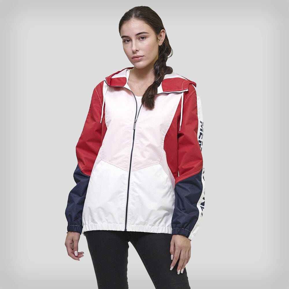 Women's Color Block Poly Taslon Zip Front Jacket - FINAL SALE Womens Jacket Members Only PINK X-Small 