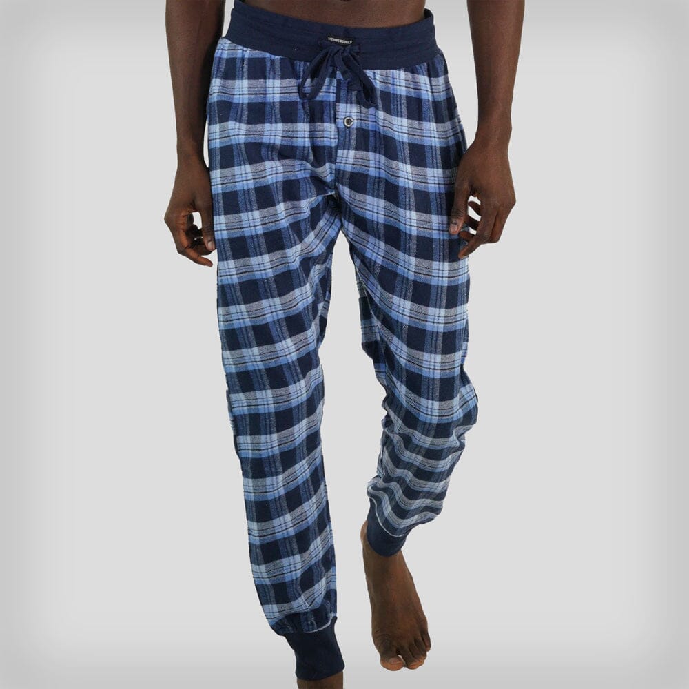 Men's Flannel Jogger Lounge Pants - LT Blue Men's Sleep Pant Members Only LT BLUE SMALL 