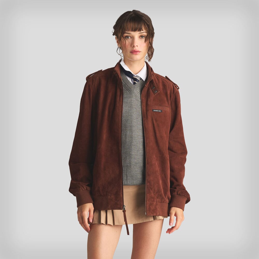 Women's Soft Suede Iconic Oversized Jacket Women's Iconic Jacket Members Only Whiskey 2X-Large 