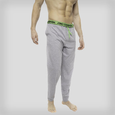 Members Only Heather Contrast Elastic Sleep Pants - Grey Green Men's Sleep Pant Members Only GREY GREEN SMALL 