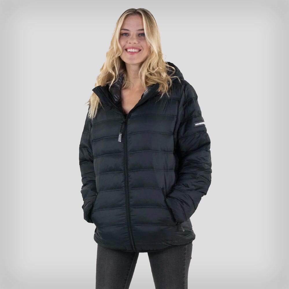 Women's Zip Front Puffer Oversized Jacket - FINAL SALE Womens Jacket Members Only BLACK Small 