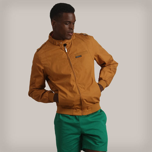 Men's Classic Iconic Racer Jacket (Slim Fit) Men's Iconic Jacket Members Only Wheat Small 