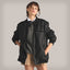 Women's Faux Leather Iconic Racer Oversized Jacket Women's Iconic Jacket Members Only Black Small 