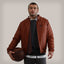 Men's Faux Leather Iconic Racer Jacket Men's Iconic Jacket Members Only Cognac Small 