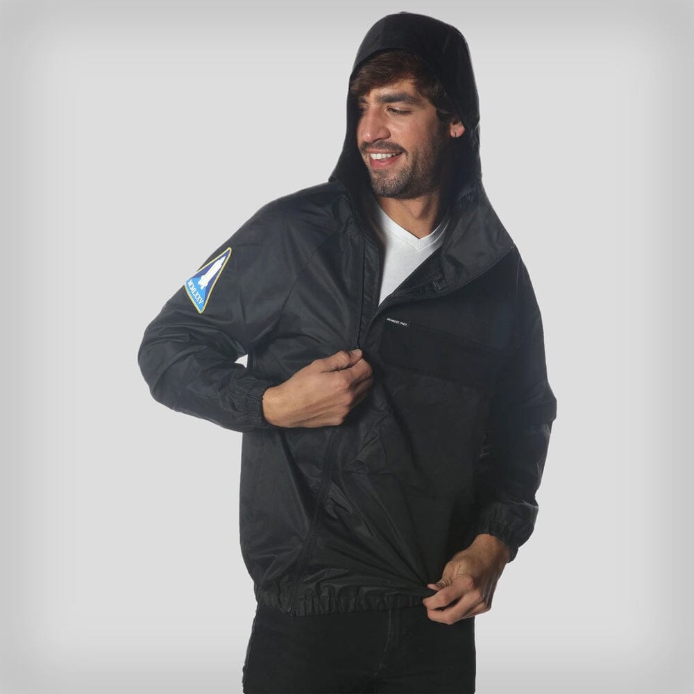 Men's Asymmetrical Windbreaker Jacket Men's Jackets Members Only Black Small 