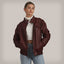 Women's Faux Leather Iconic Racer Oversized Jacket Women's Iconic Jacket Members Only Burgundy Small 