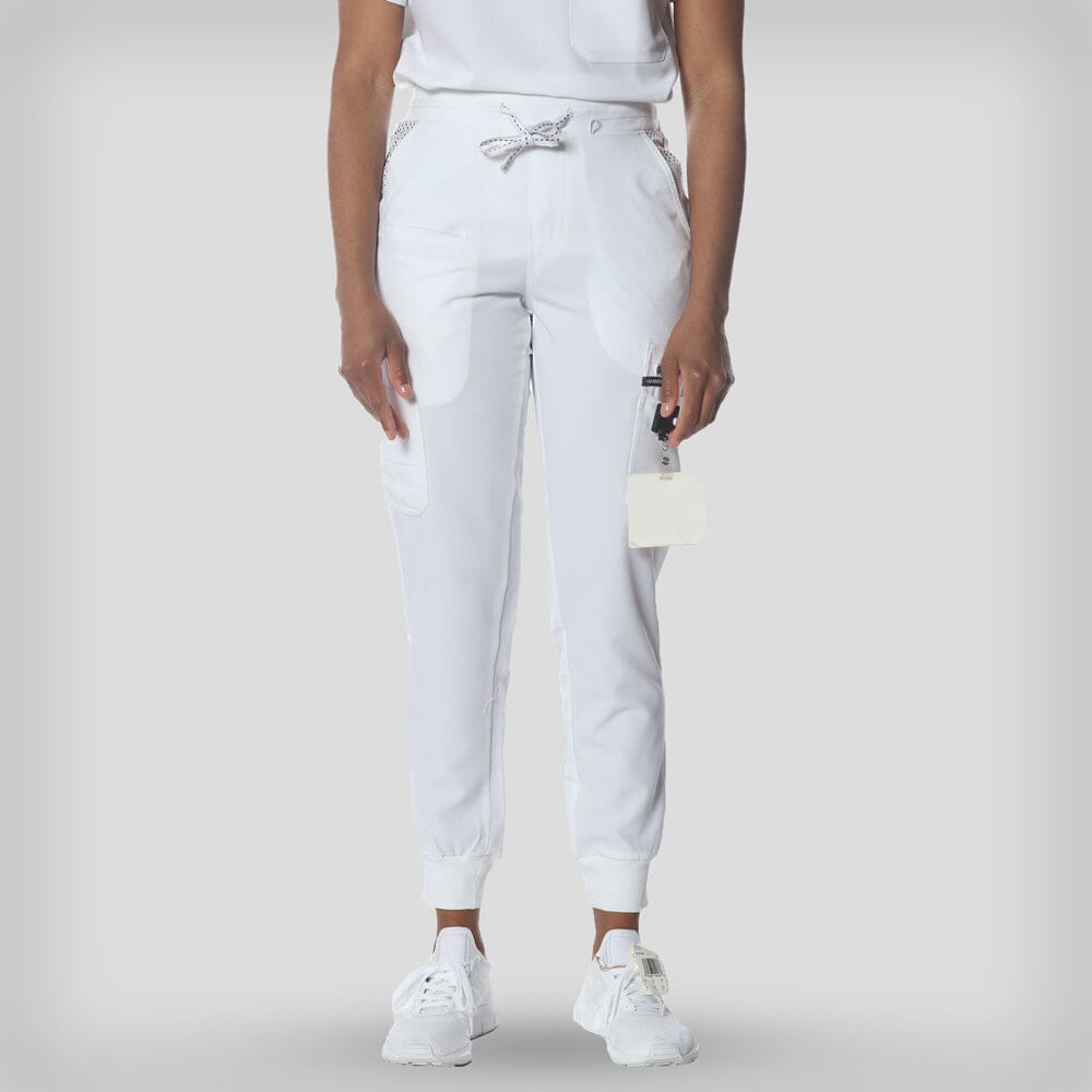 Valencia Jogger Scrub Pants Womens Scrub Pants Members Only Official White X-Small Regular