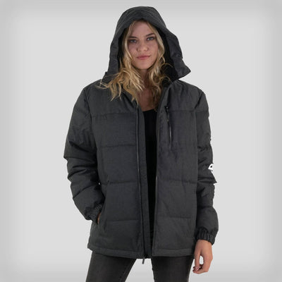 Women's Twill Block Puffer Oversized Jacket - FINAL SALE Womens Jacket Members Only CHARCOAL Small 