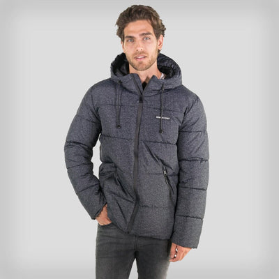 Men's Heather Print Puffer Jacket - FINAL SALE Men's Jackets Members Only BLACK Small 