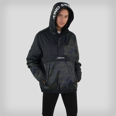 Women's Camo Popover Oversized Jacket - FINAL SALE Womens Jacket Members Only BLACK Small 