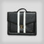 Laptop Case (Genuine Leather) Briefcase Members Only Official Black 