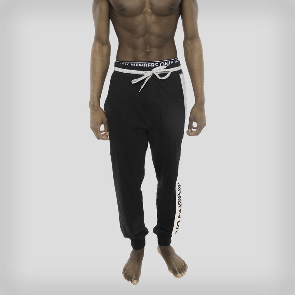 Members Only Logo Leg Jersey Sleep Jogger - Black Men's Sleep Pant Members Only BLACK SMALL 
