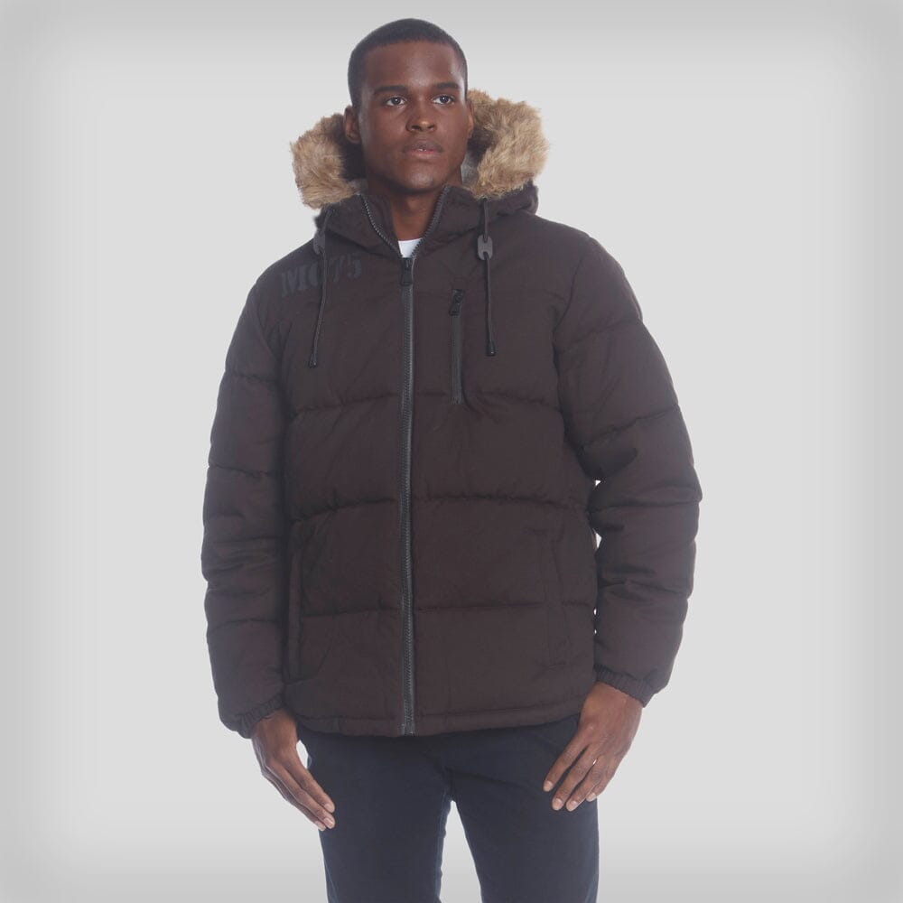 Men's Cotton Puffer Jacket - FINAL SALE Men's Jackets Members Only Dark Brown Small 