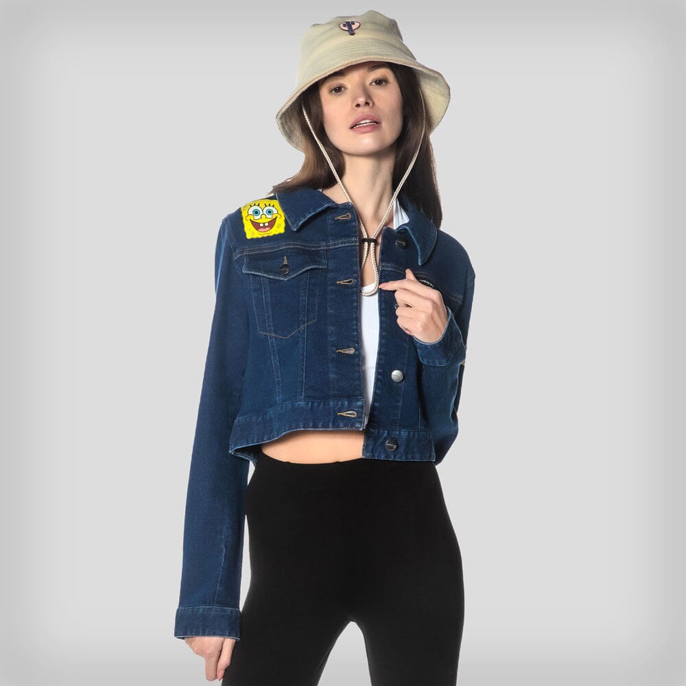 Women's Spongebob Denim Trucker Jacket - FINAL SALE Womens Jacket Members Only Denim SMALL 