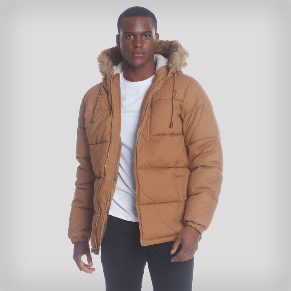 Men's Cotton Puffer Jacket - FINAL SALE Men's Jackets Members Only Wheat Small 