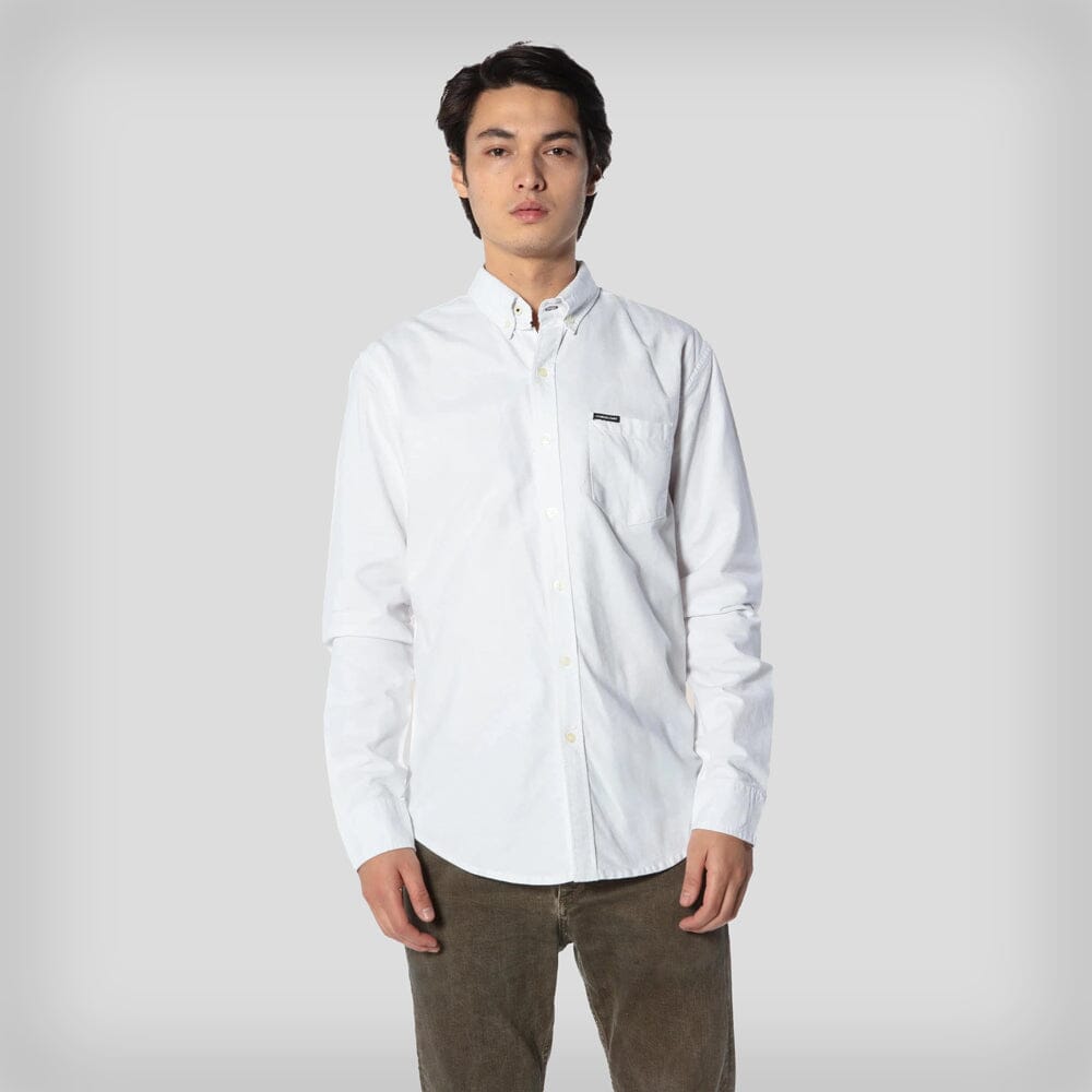 Oxford Button-Up Dress Shirt - FINAL SALE Mens Shirt Members Only White Small 