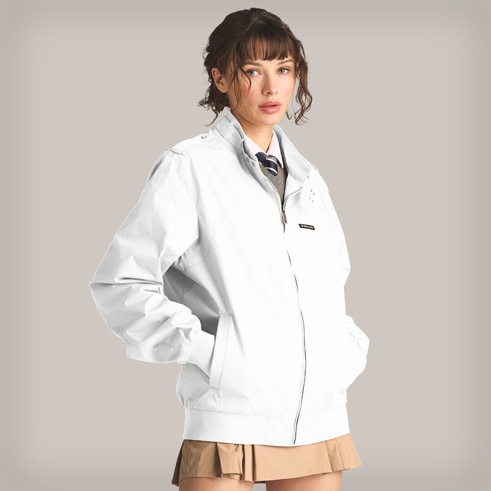 Women's Classic Iconic Racer Oversized Jacket Women's Iconic Jacket Members Only White Small 