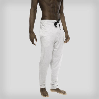 Members Only Heather Contrast Elastic Sleep Pants - Grey Black Men's Sleep Pant Members Only GREY BLACK SMALL 